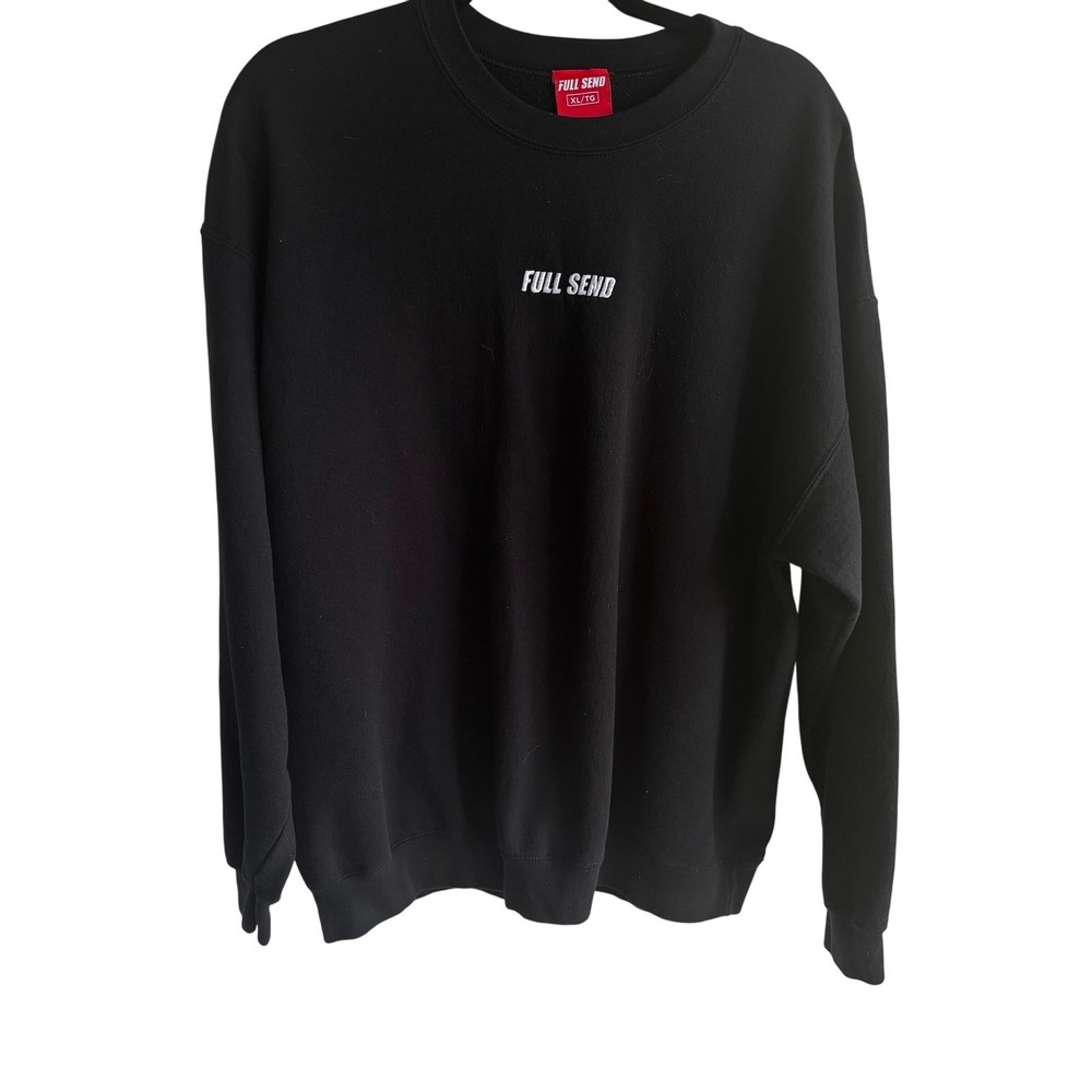 FULL SEND Crewneck Sweatshirt Mens XL Black Pullover Long Sleeve